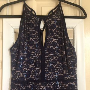 Long Navy Blue Formal Dress